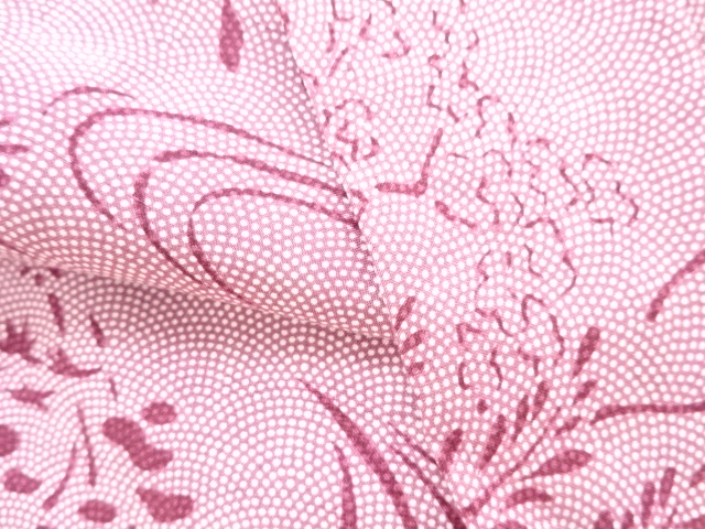  草花模様小紋着物